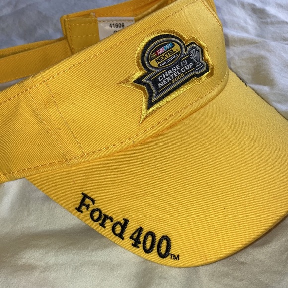 Nextel Cup 2005 Visor Hat Cap Strap Back Mens NASCAR Racing Yellow ISC - Picture 6 of 6